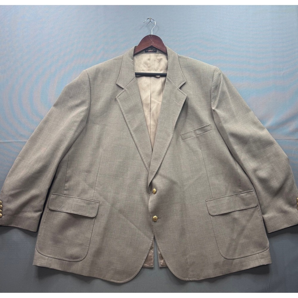DiBenedetto Mens Blazer Tan Gold Button‎ Sport Coat Size 46